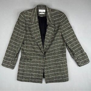 Emil Rutenberg Hand Woven Silk Tweed Blazer USA Black Ivory M